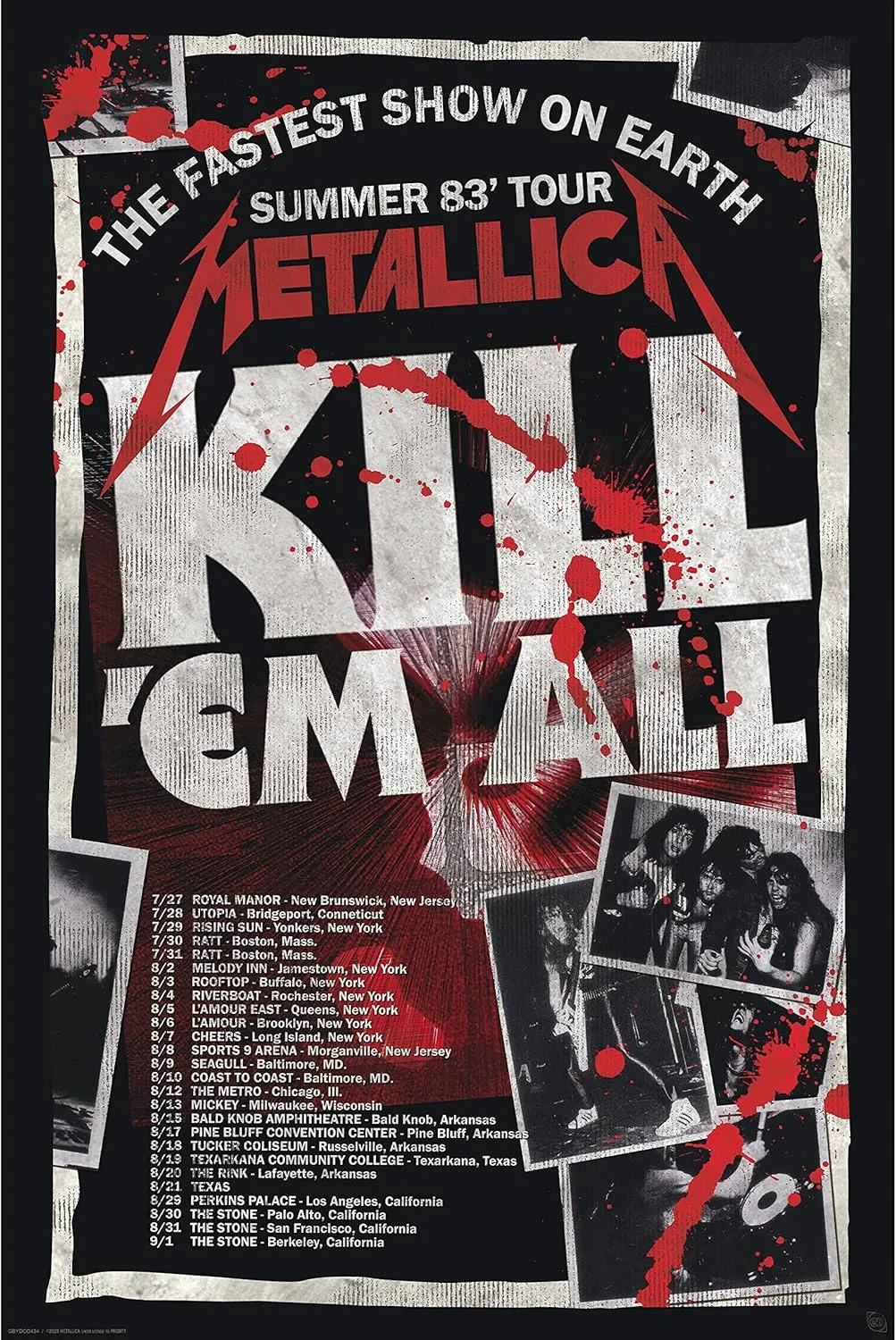 Bild von GB Eye Metallica Poster zur Kill'Em All Tour von 1983 in der Größe 91,5 x 61 cm