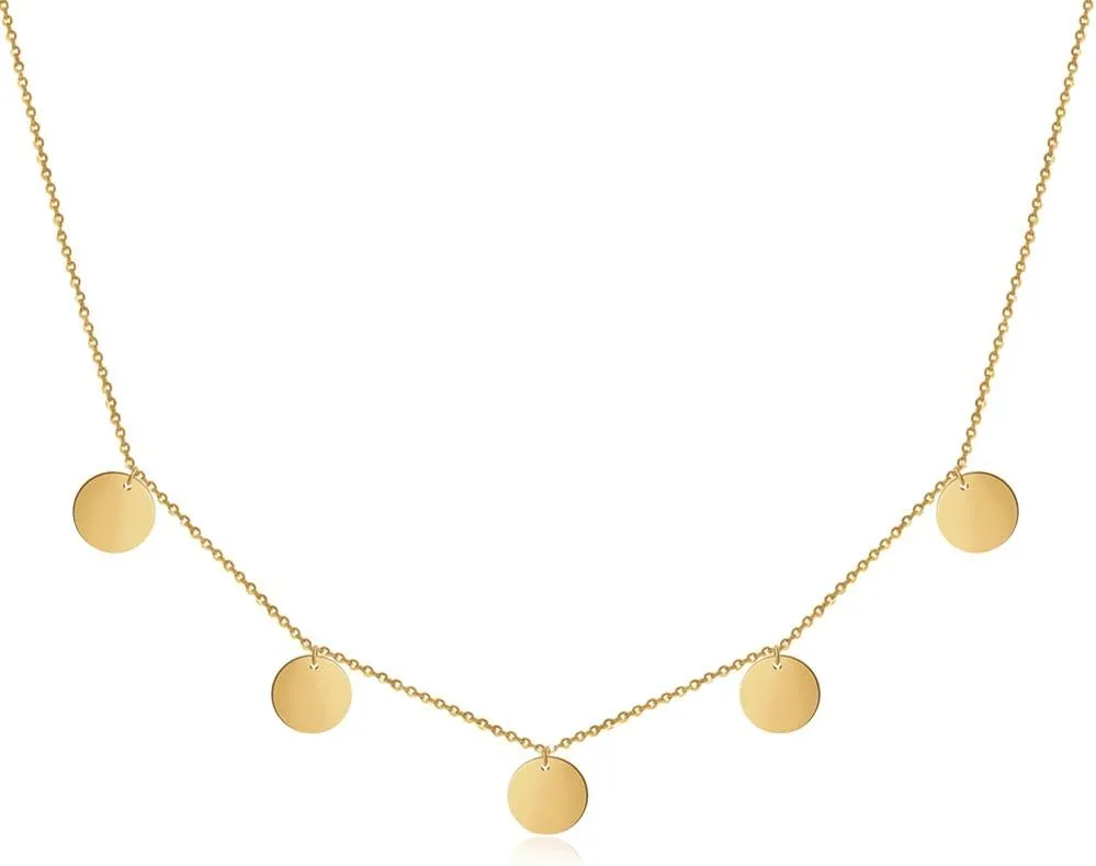 Bild von GD GOOD.designs Damenkette mit 5 wasserfesten Coins aus Edelstahl in 18K Gold, Silber oder Roségold