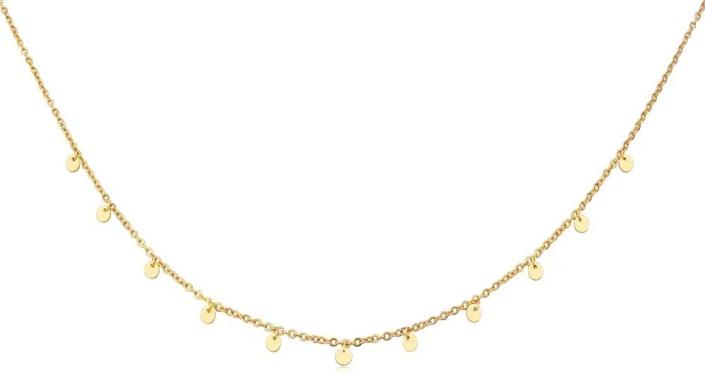 Bild von GD GOOD.designs Wasserfeste Boho Kette mit 11 runden Anhängern in 18K Gold, Silber und Roségold
