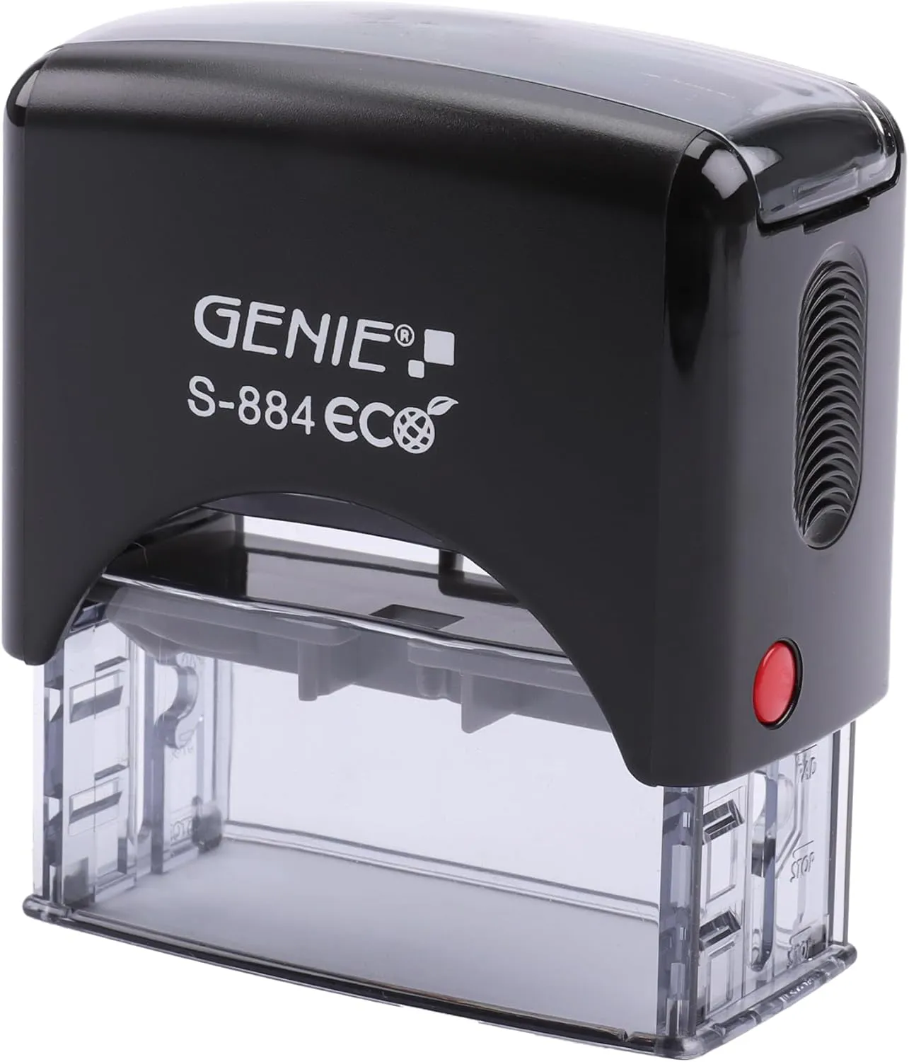 Bild von GENIE S-884 ECO Stempel Set mit Stempelkissen, personalisierbar und robust, für Adressen, Firmen und mehr