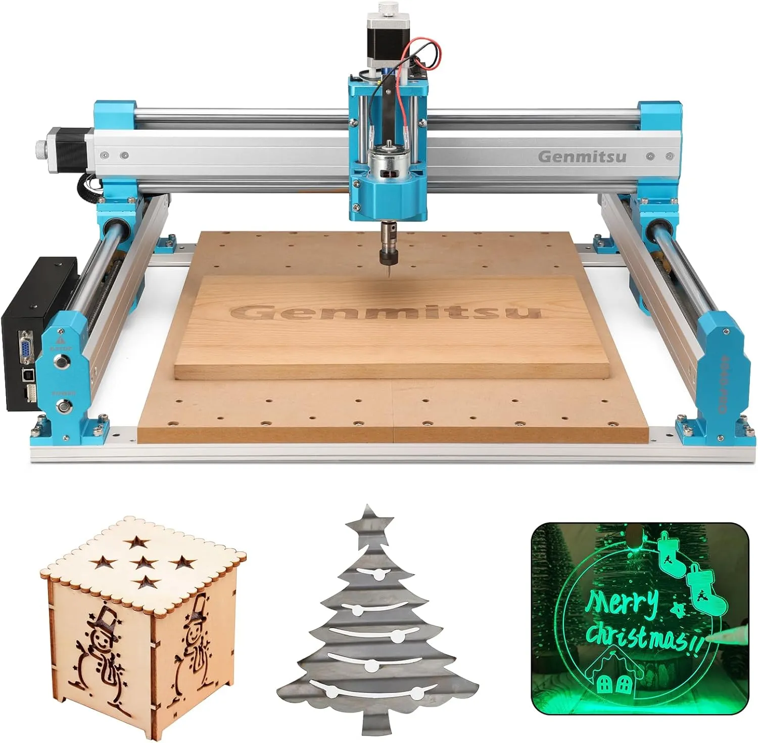 Bild von Genmitsu 4040 PRO CNC-Fräsmaschine mit 4-Achsen und WiFi-Modul für Holz, Metall und Acryl, GRBL-Steuerung