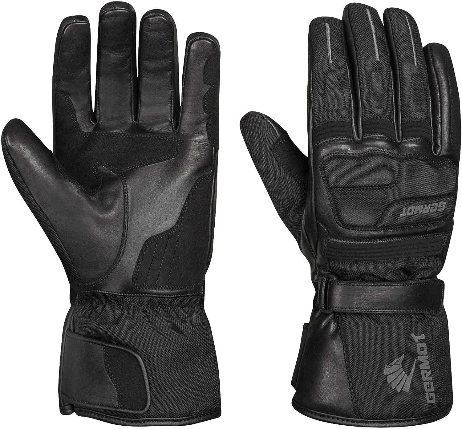 Bild von Germot Barrow Winterhandschuhe aus Leder für Motorräder, atmungsaktiv und schwarz