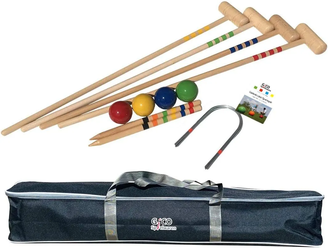 Bild von GICO Krocketspiel für 4 Spieler mit 100 cm Schlägern und Transporttasche, Artikelnummer 3244