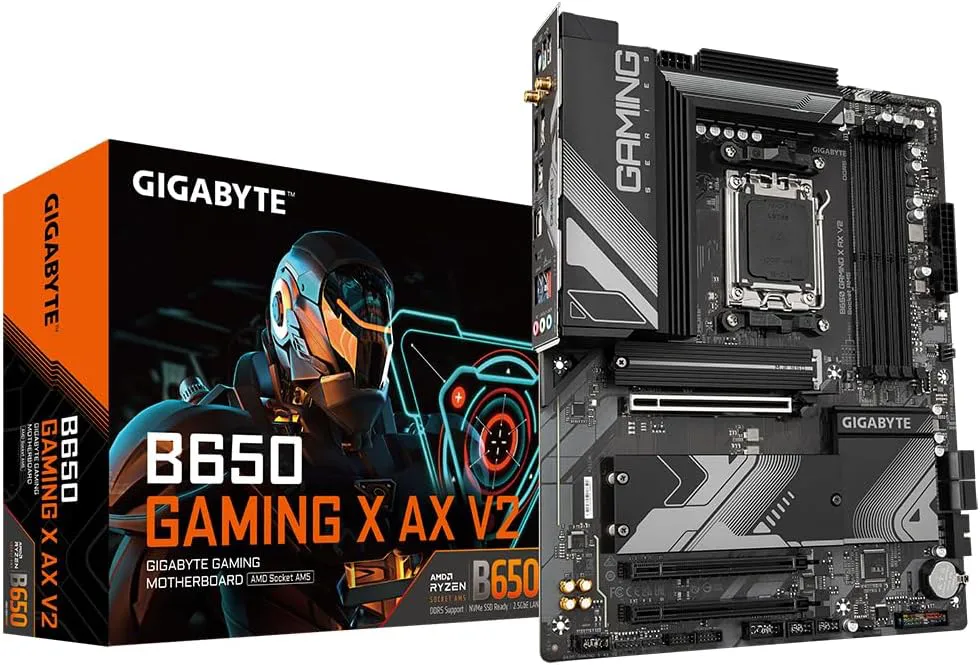 Bild von Gigabyte B650 Gaming X AX V2 Motherboard für AMD Ryzen 8000 mit 8+2+2 Phasen VRM, bis zu 8000MHz DDR5, PCIe 5.0 und 4.0 M.2, Wi-Fi 6E und 2.5GbE LAN
