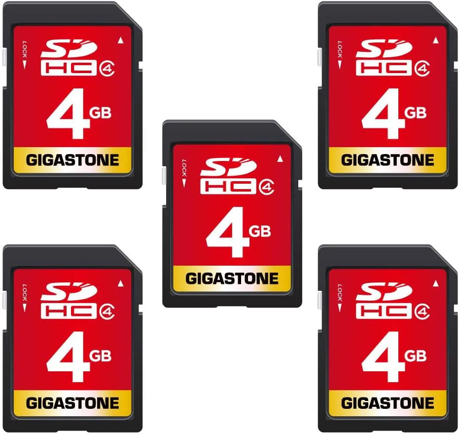 Bild von Gigastone 4GB SDHC Speicherkarte im 5er-Pack mit bis zu 80 MB/Sek für Digitalkameras