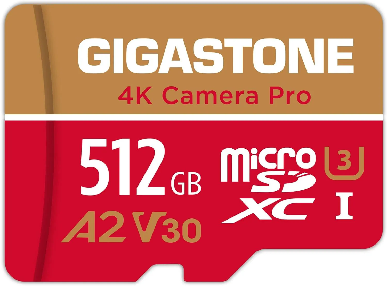 Bild von Gigastone 512 GB MicroSDXC Speicherkarte mit 4K Kamera Pro und SD-Adapter, kompatibel mit GoPro und Switch, 100 MB/s Geschwindigkeit, A2 U3 V30