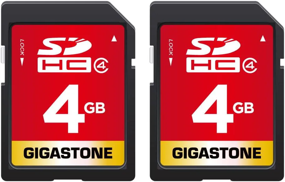 Bild von Gigastone SDHC Speicherkarte 4 GB Klasse 4 im 2er Pack für Foto, Video und Musik