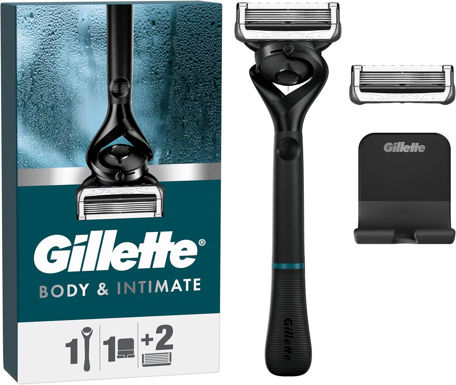 Bild von Gillette Body und Intimate Nassrasierer für Herren mit 2 Klingen und Duschaufhänger