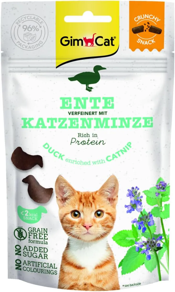 Bild von GimCat Crunchy Snacks mit Ente und Katzenminze, 50 g Beutel
