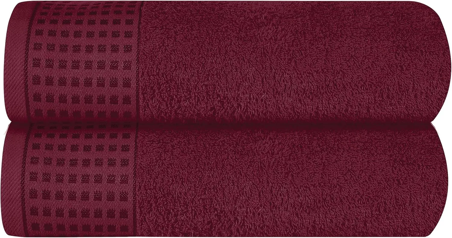 Bild von GLAMBURG 2er-Pack übergroße Badetücher in Burgunderrot, 100 x 150 cm, ultra saugfähig und schnell trocknend, umweltfreundlich und 100% recycelbar