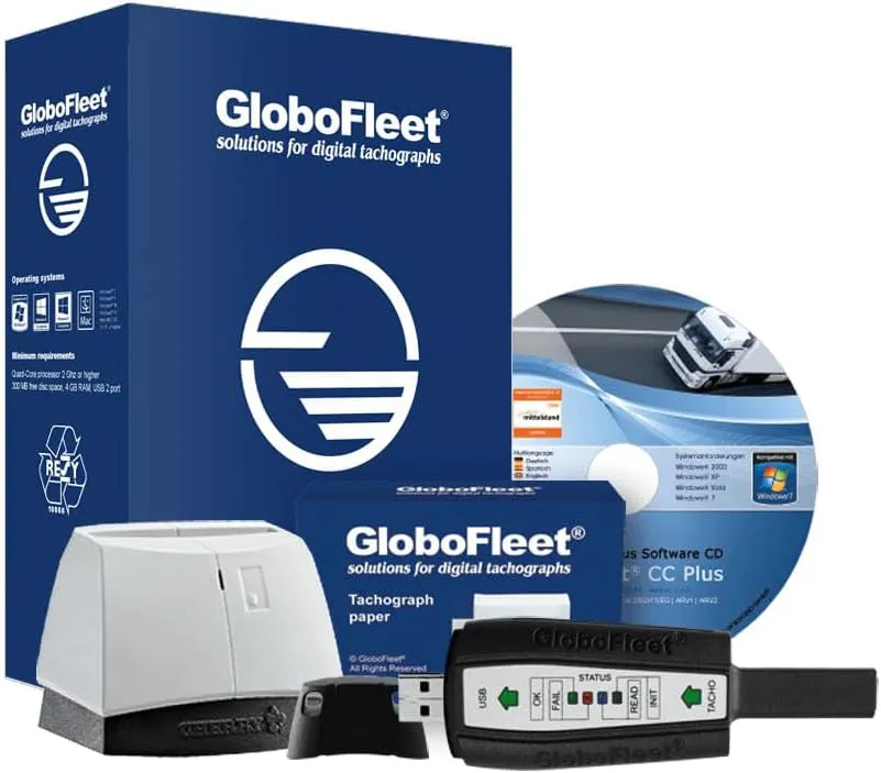 Bild von GloboFleet Starter Set Optimal DK II für Unternehmen mit Chipkartenleser und 8GB Downloadkey II, DTCO 4.1 kompatibel