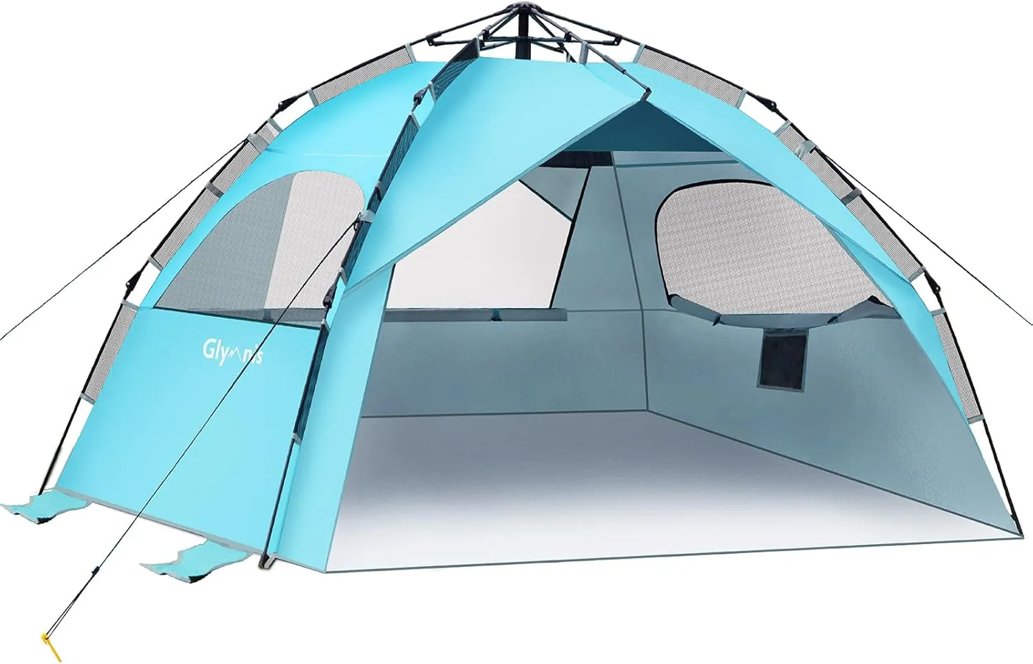 Bild von Glymnis Quick Up Strandmuschel für 4 bis 6 Personen mit UV-Schutz 50+ und kleinem Packmaß in Blau