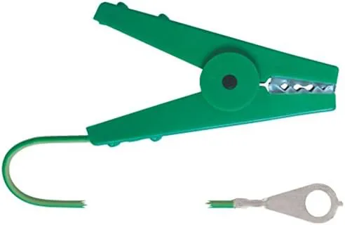 Bild von Göbel Anschlusskabel für Elektrozaun mit Krokodilklemme und M8 Öse in grün