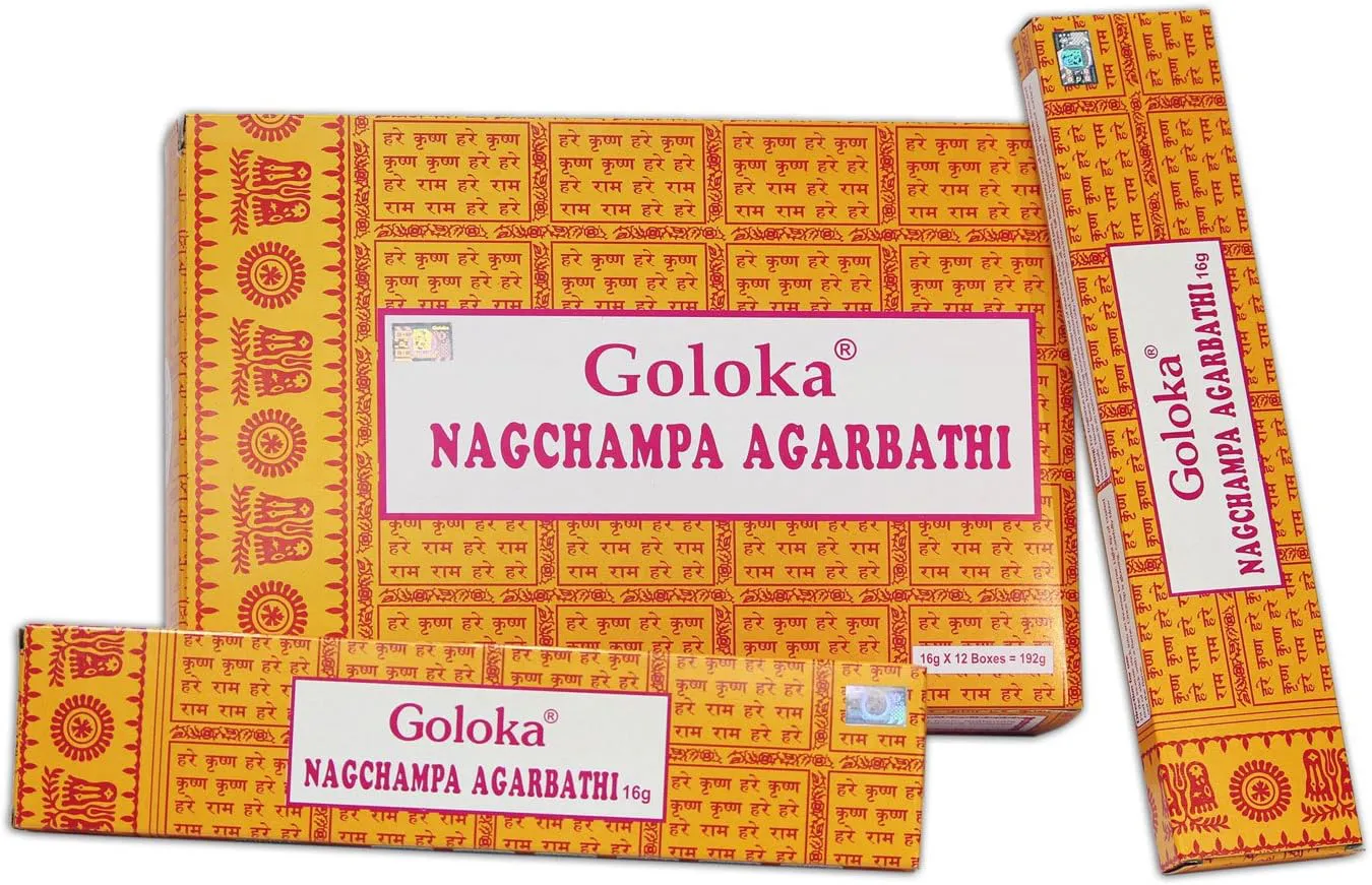 Bild von Goloka Nag Champa Räucherstäbchen im 12er Pack mit je 16 Gramm