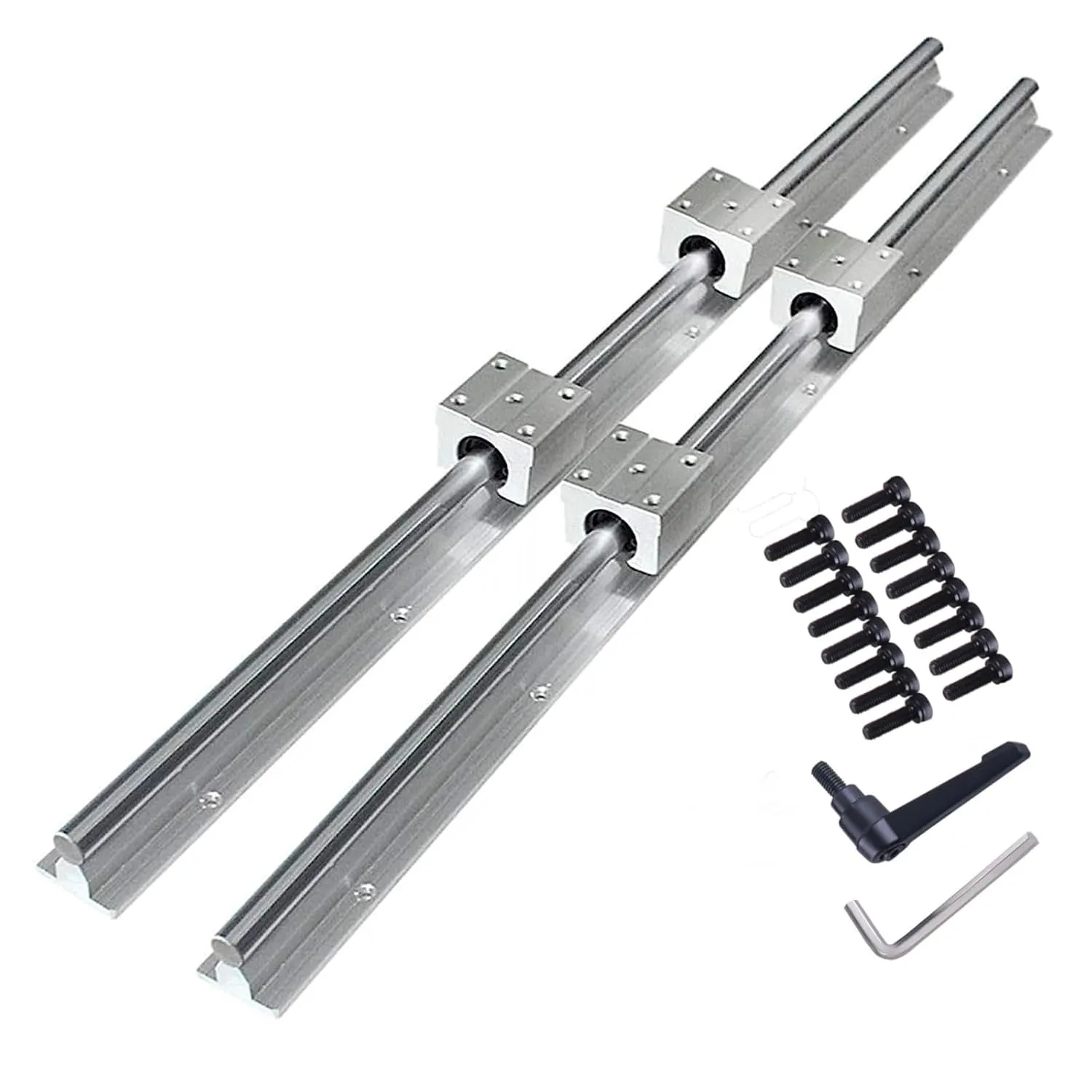 Bild von GooEquip Linearschienen Set SBR12 mit 2 Wellen und 4 Lagerblöcken, 500 und 1200 mm
