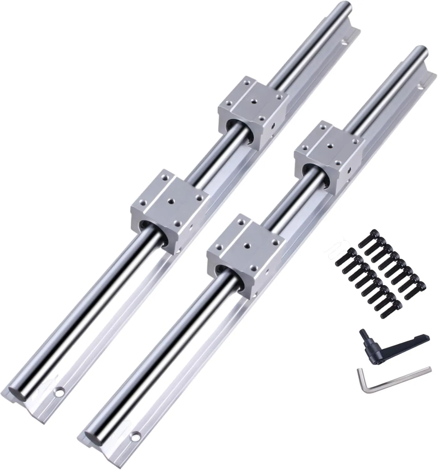 Bild von GooEquip SBR16 Linearführung Set mit 1000 mm Schienen, 2 Linearschienen und 4 Lagerblöcken