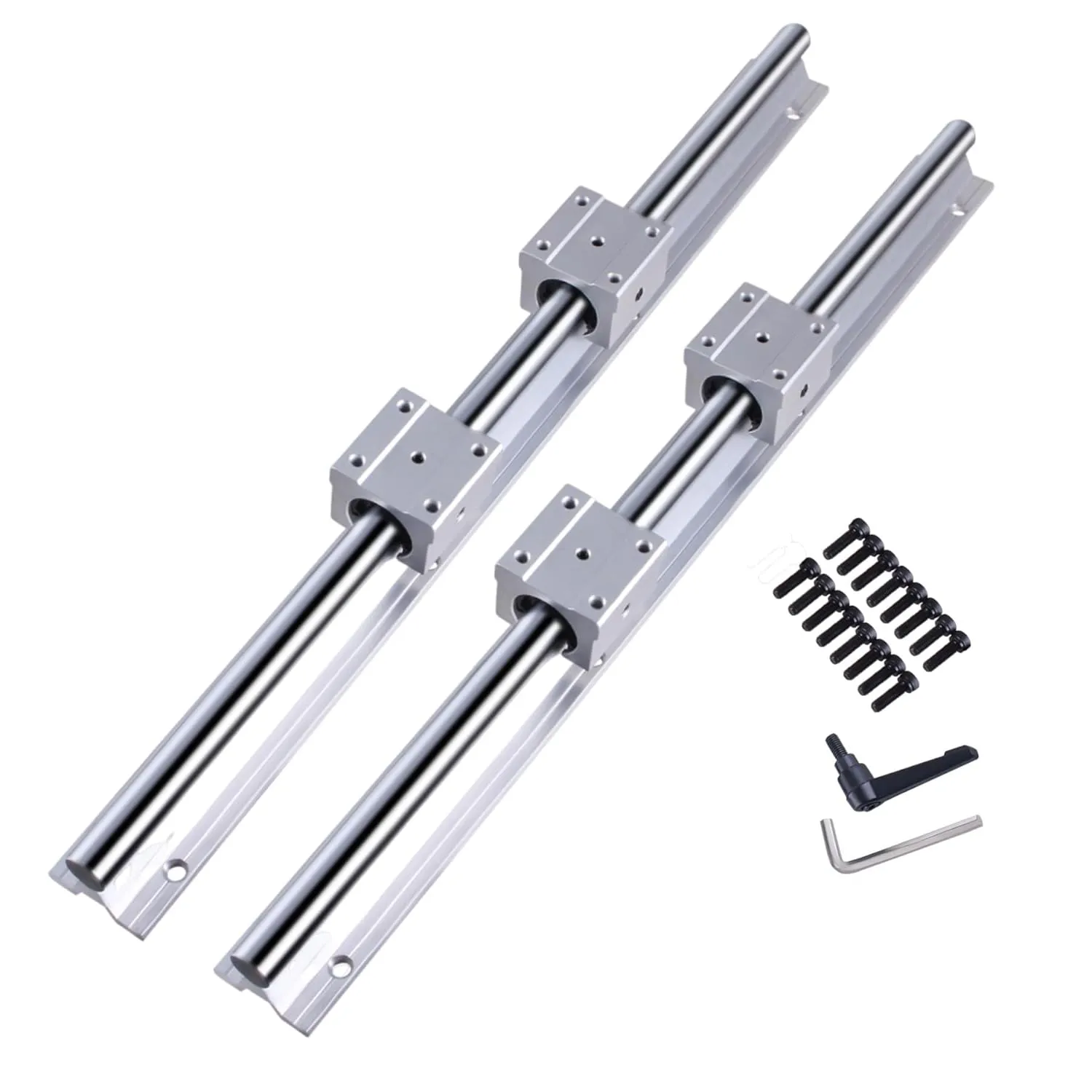 Bild von GooEquip SBR20 Linearführung mit 1000 mm Länge, bestehend aus 2 Linearschienen und 4 Lagerblöcken
