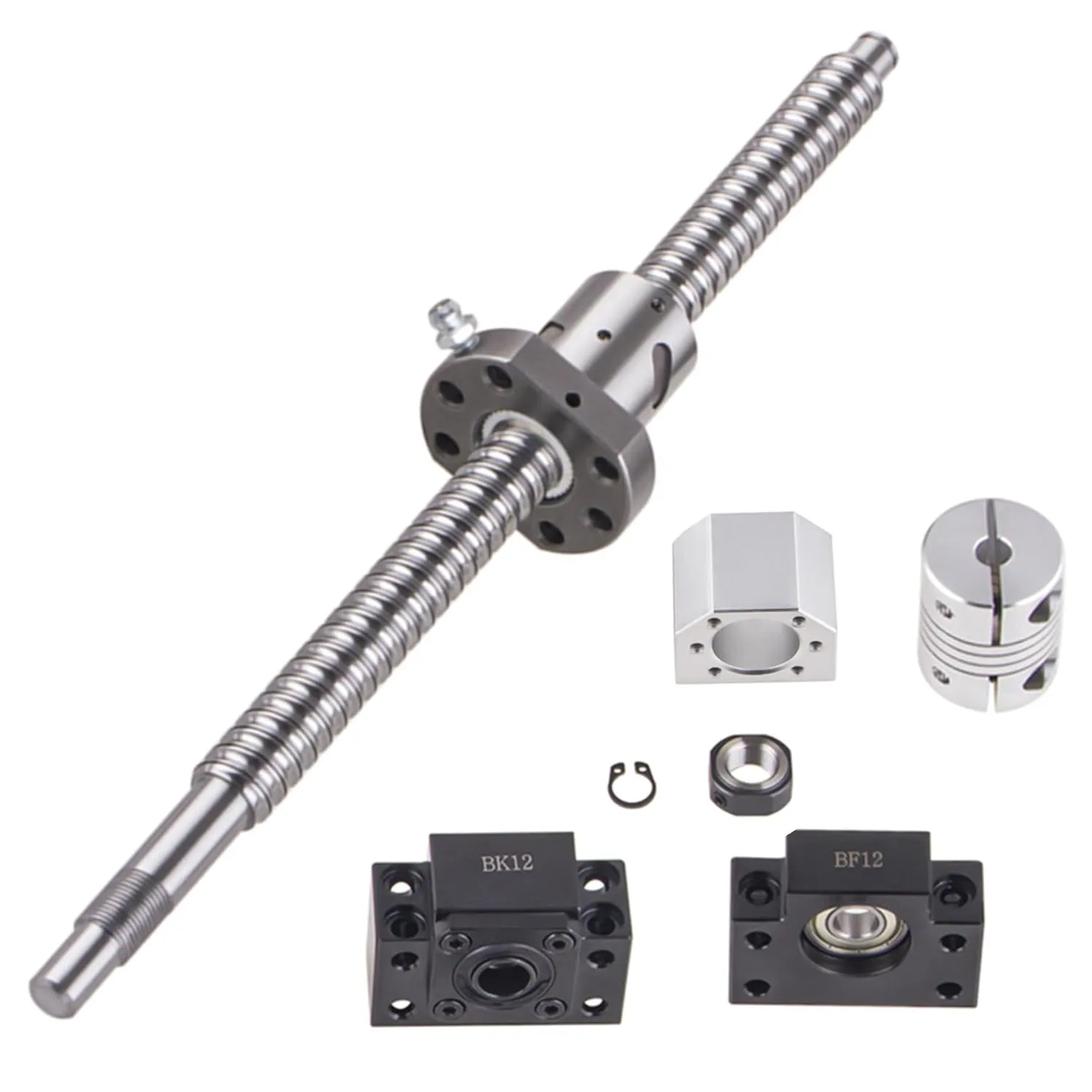 Bild von GooEquip SFU1605 Kugelumlaufspindel aus Edelstahl mit 1050 mm Länge und BK12 BF12 Unterstützung