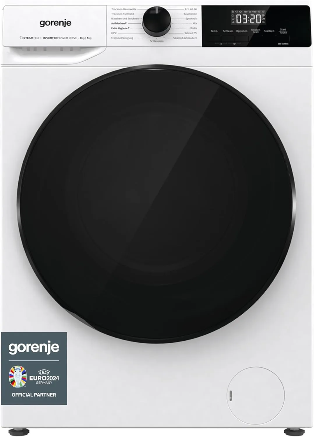 Bild von Gorenje WDAM 854 AP Waschtrockner mit Dampffunktion, 8 kg Kapazität, 1400 Umdrehungen, 15 Programme und Inverter Motor in Weiß