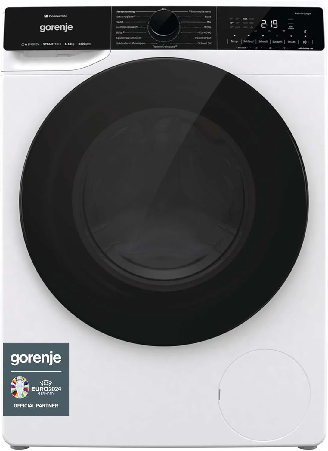 Bild von Gorenje WPNA 14 ATS Waschmaschine mit 10 kg Fassungsvermögen, WiFi, Energieeffizienzklasse A, Inverter Motor, 1400 U/min, 15 Programme und AquaStop in Weiß
