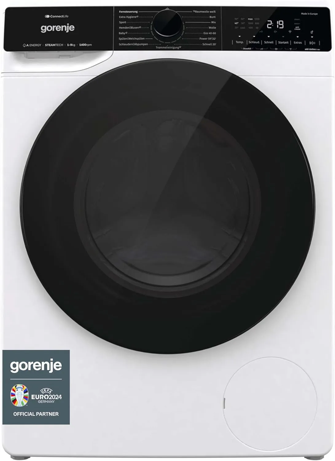 Bild von Gorenje WPNA 94 ATS Waschmaschine mit 10 kg Fassungsvermögen, WiFi, Energieeffizienzklasse A, Inverter Motor, 1400 U/min und 15 Programmen in Weiß
