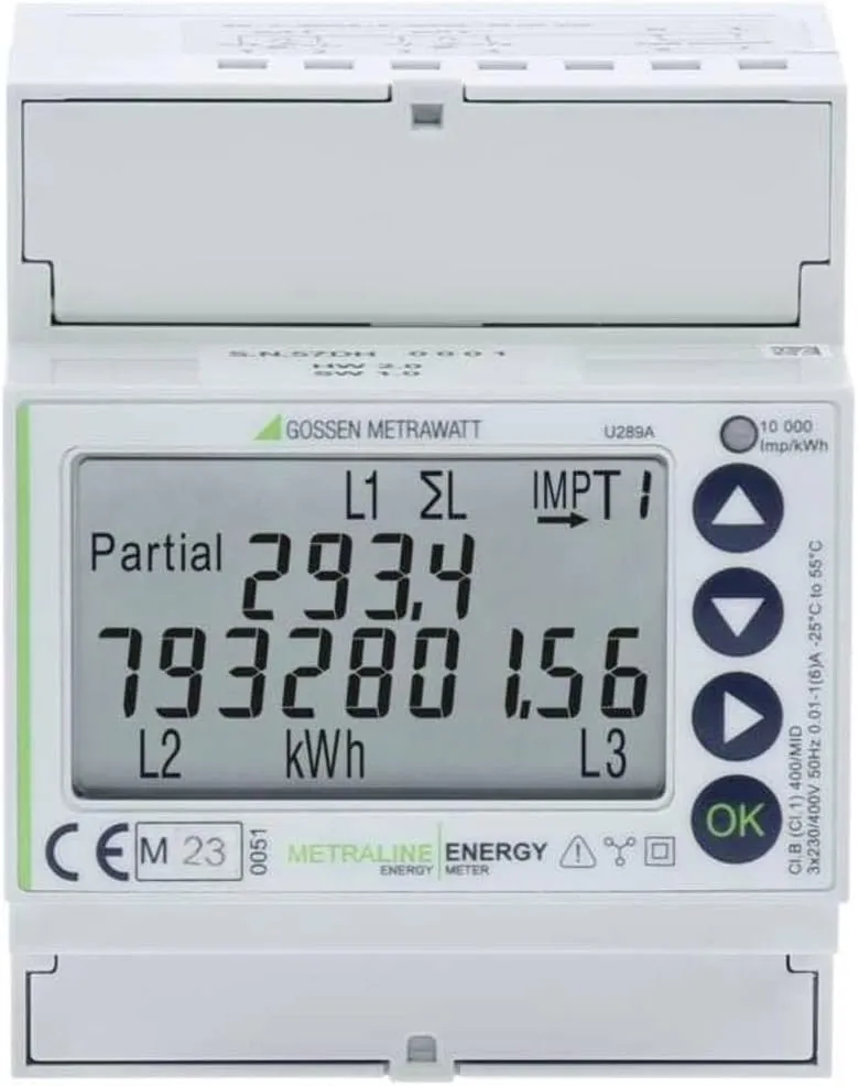 Bild von Gossen Metrawatt U289A METRALINE digitaler Drehstromzähler mit Wandleranschluss und MID-Konformität