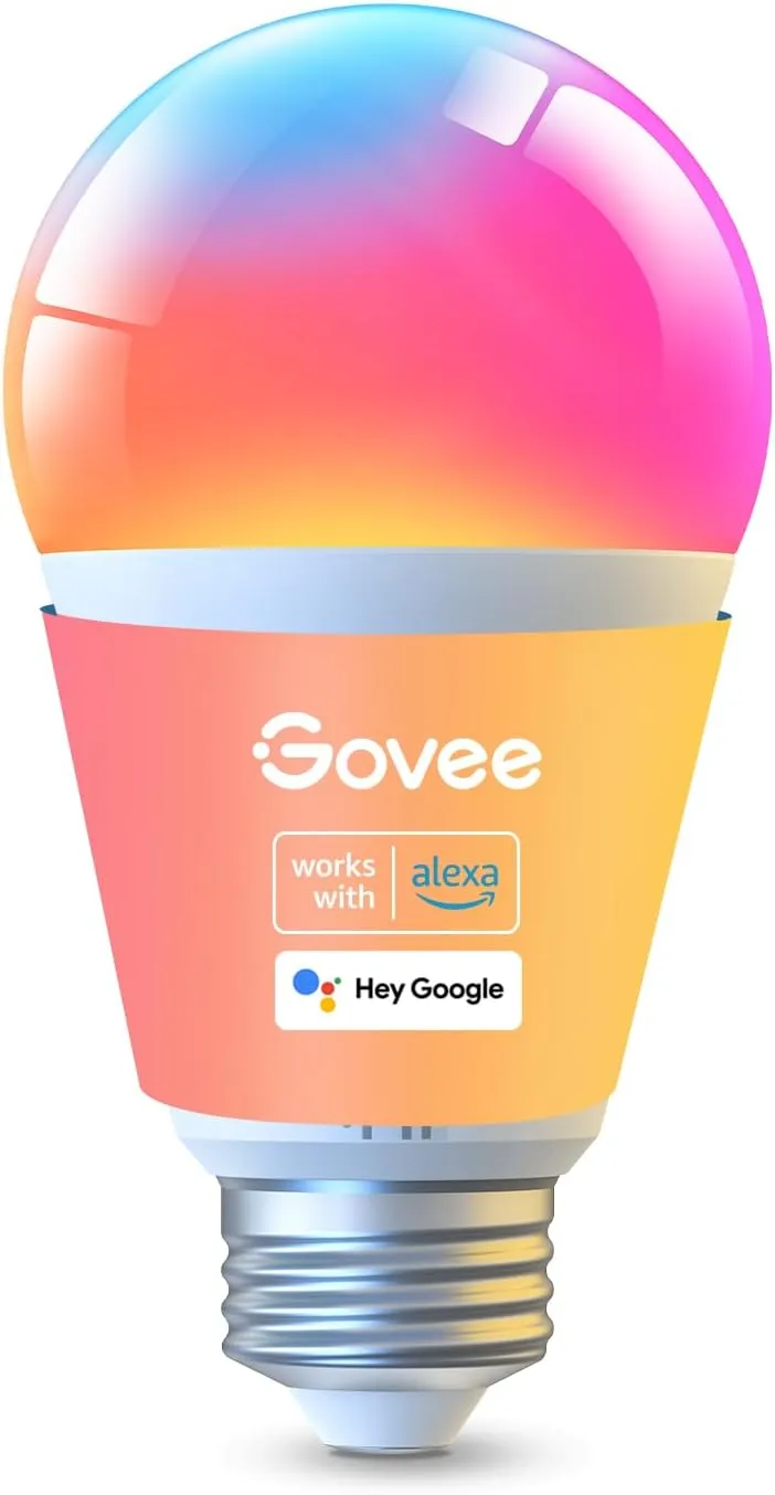Bild von Govee Smart Glühbirne E27 mit 1000 Lumen, dimmbar, Wi-Fi und Bluetooth, 16 Millionen Farben, kompatibel mit Alexa und Google Assistant