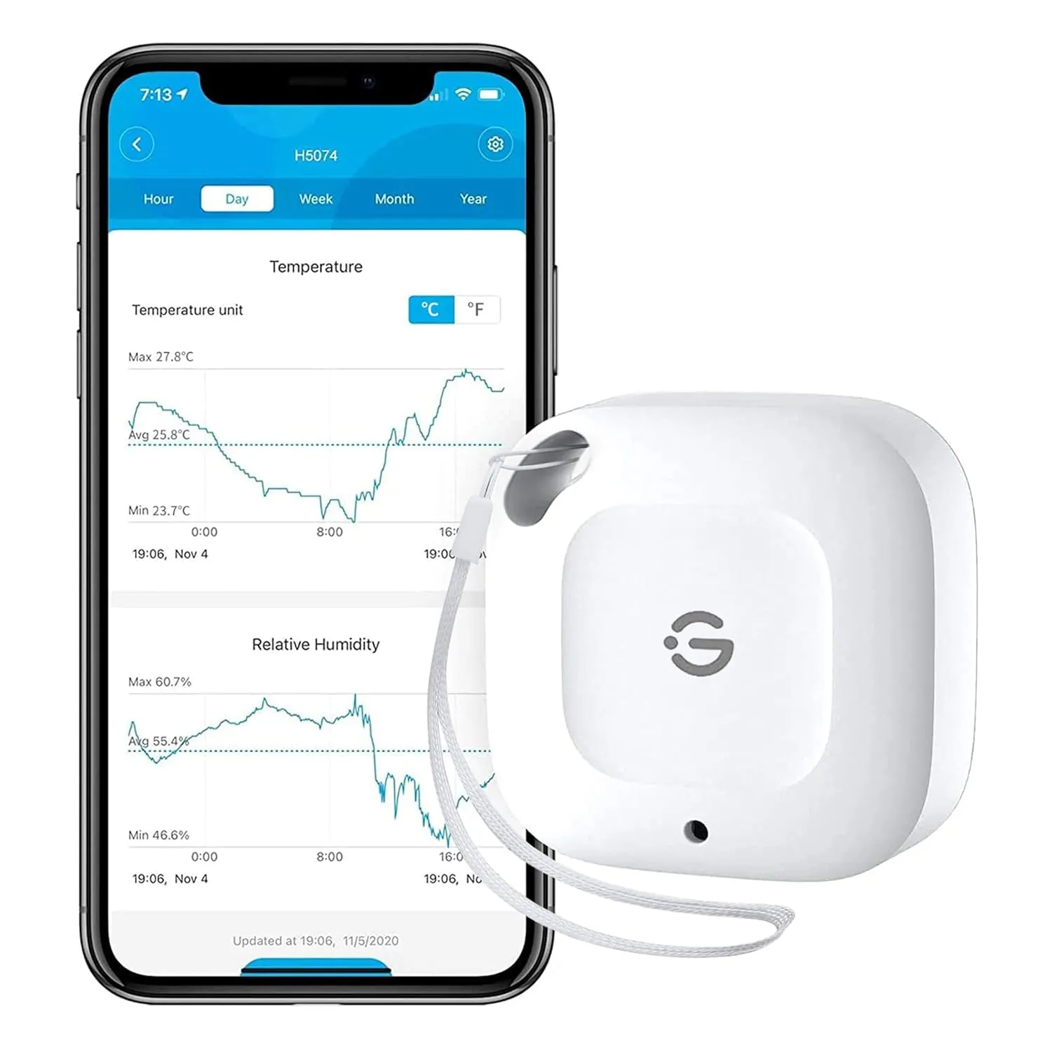 Bild von GoveeLife Hygrometer Thermometer für Innenräume mit App Benachrichtigung und Datenspeicherung