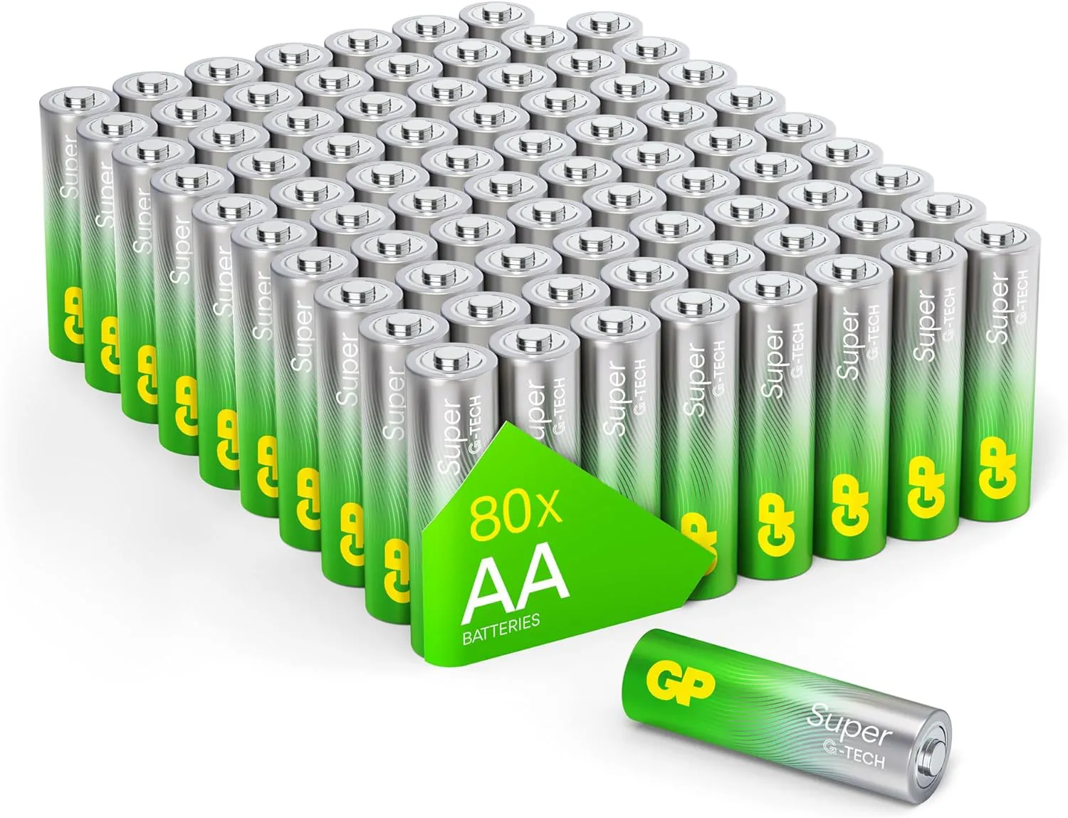 Bild von GP Super Alkaline Longlife AA Batterien im Vorratspack mit 80 Stück