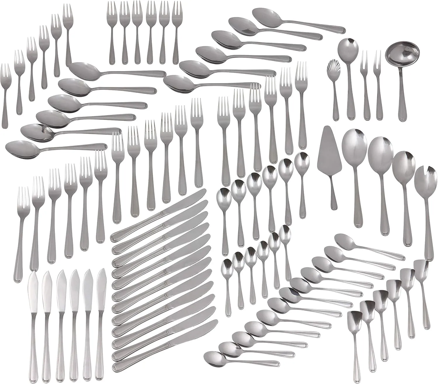 Bild von GRÄWE 100-teiliges Besteckset für 12 Personen aus Edelstahl, nickelfrei und rostfrei, spülmaschinengeeignet, Serie Salzburg