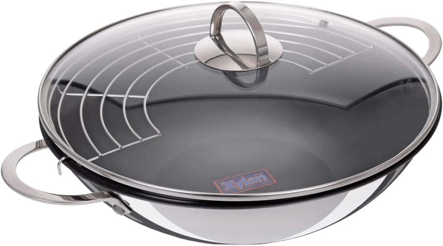 Bild von GRÄWE Wok-Set 32 cm mit Beschichtung und Glasdeckel