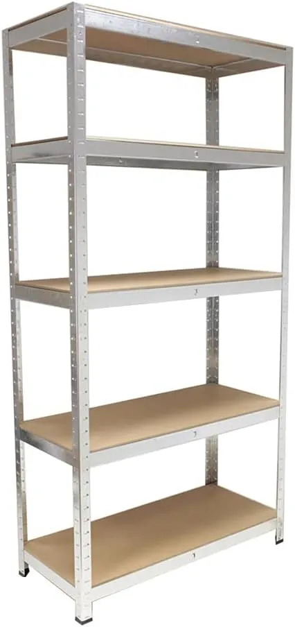 Bild von Grafner Schwerlastregal mit 5 Böden aus MDF, maximal 375 kg belastbar, abgerundete Ecken, Maße 75x30x172 cm