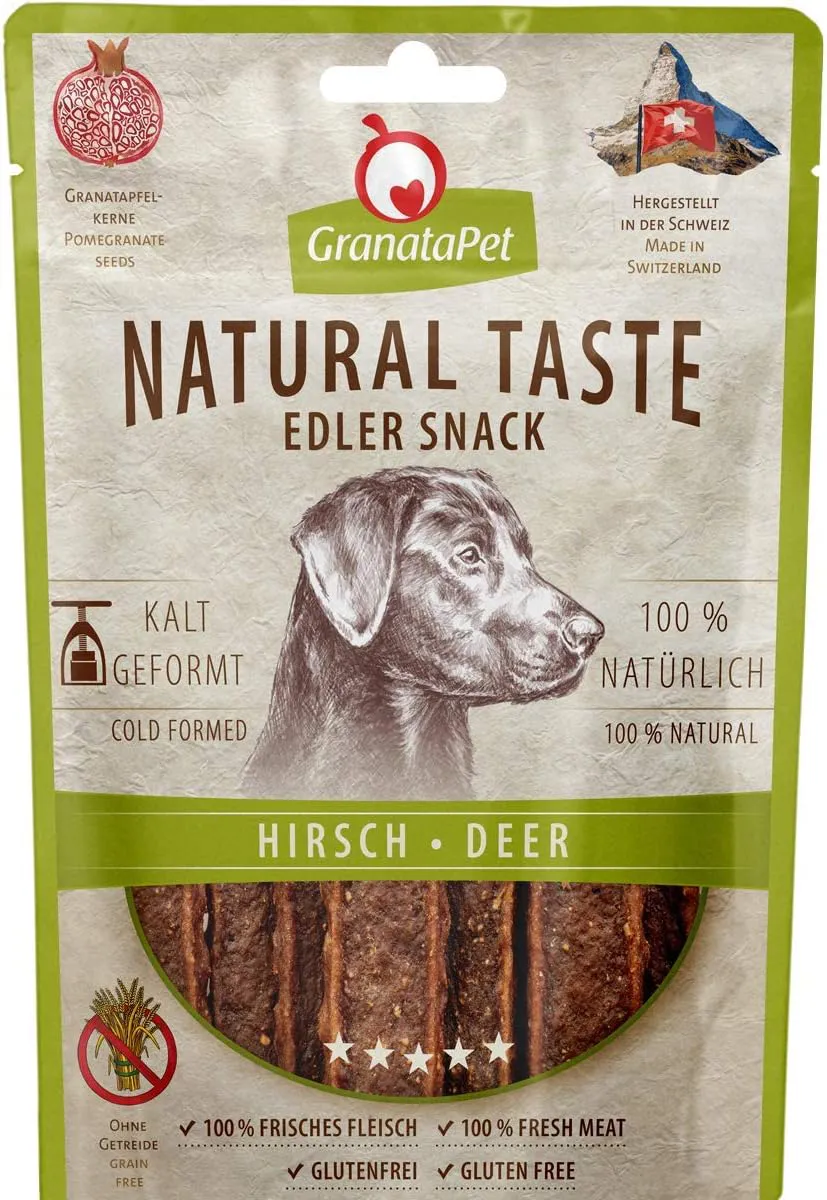 Bild von GranataPet Natural Taste Hirsch Hundesnack ohne Getreide und Zuckerzusätze, 90 g