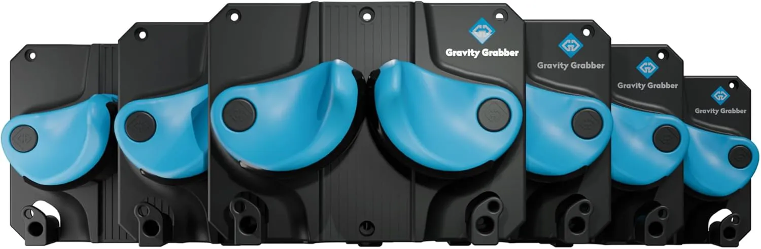 Bild von Gravity Grabber Ultimate Wandhalterung für Ski und Snowboards in Cyan, 6 Stück, für schonende Lagerung