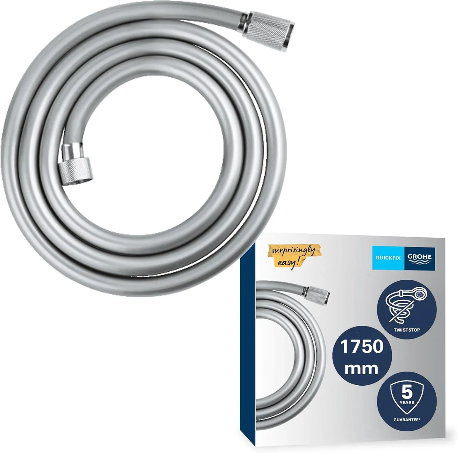 Bild von GROHE Vitalioflex Comfort Brauseschlauch 1750 mm druckbeständig und knickfest in Chrom mit universellem Anschluss