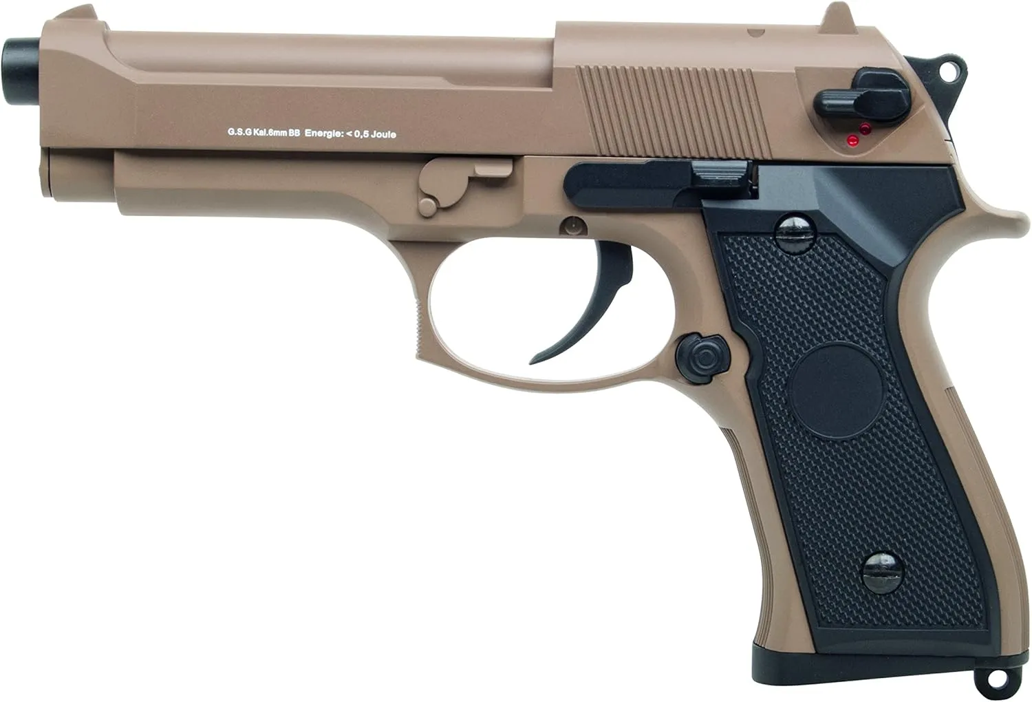Bild von GSG M92 Softair Pistole aus Vollmetall im Kaliber 6mm mit AEP-System und weniger als 0,5 Joule