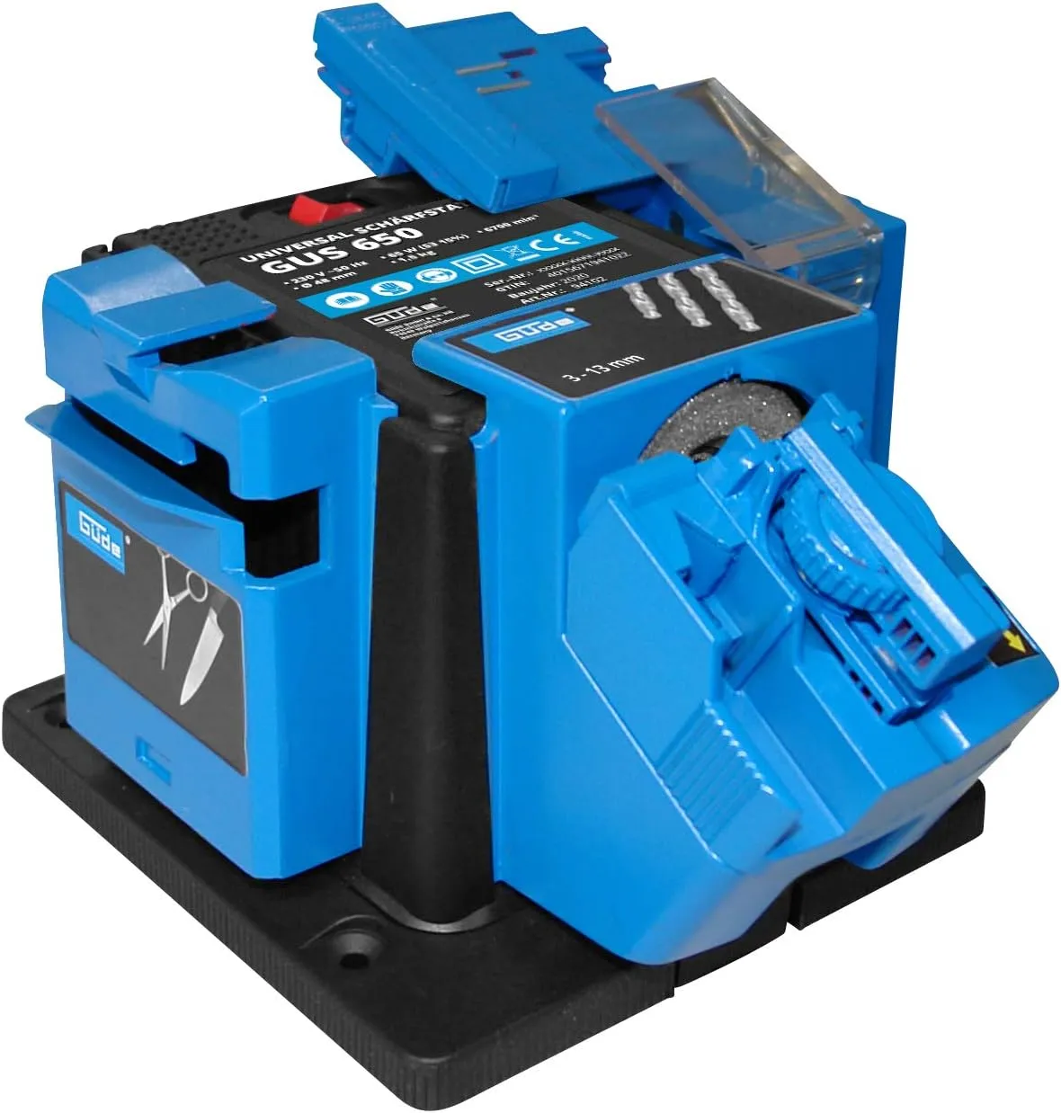 Bild von Güde Universal-Schärfstation GUS 650 mit 65 Watt und diamantbesetztem Schleifstein für präzises Schärfen von Messern, Bohrern und mehr