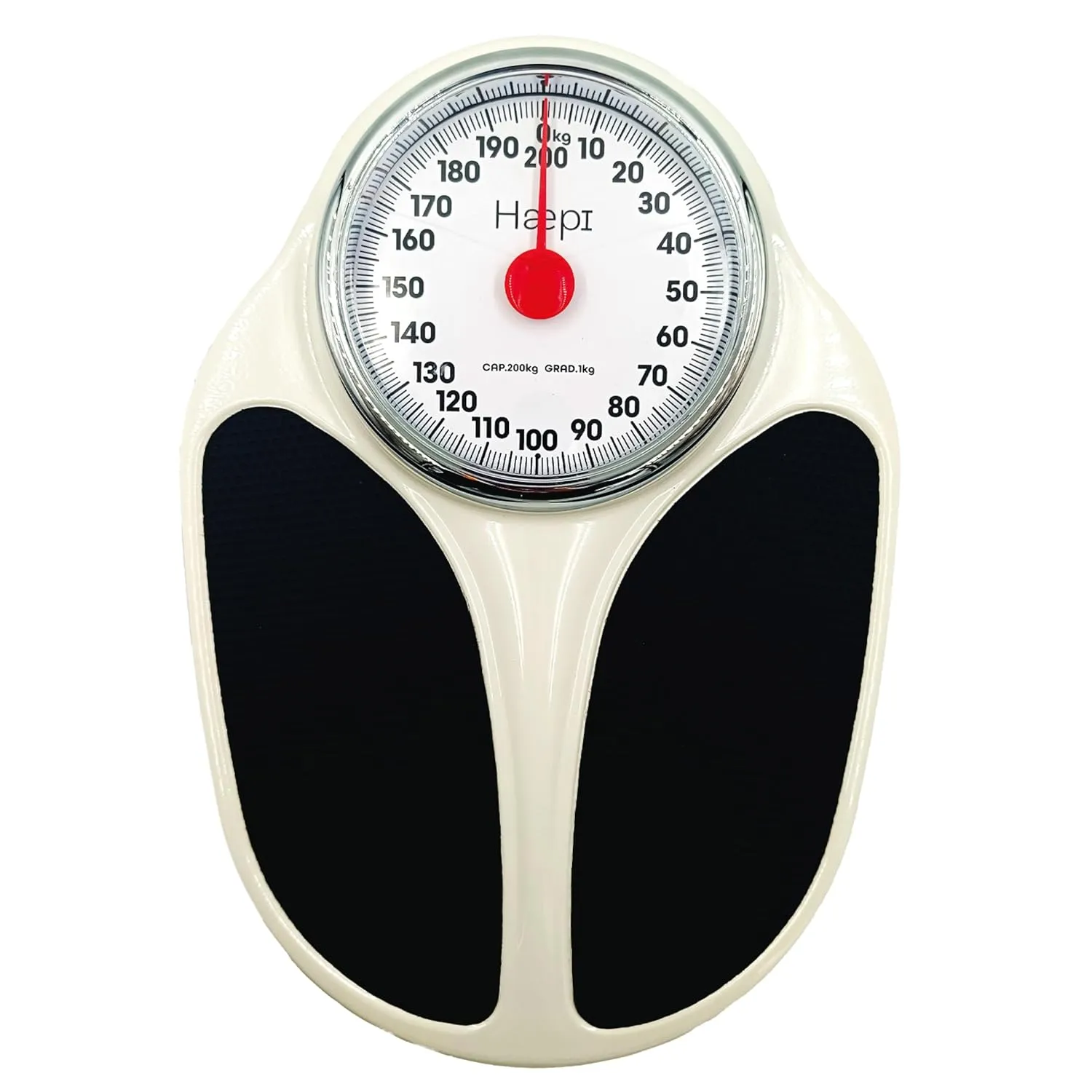 Bild von Haepi Mechanische Personenwaage mit großer Plattform und gut lesbarem Display, maximale Kapazität von 200 kg, rutschfester Oberfläche und 15 Jahren Garantie