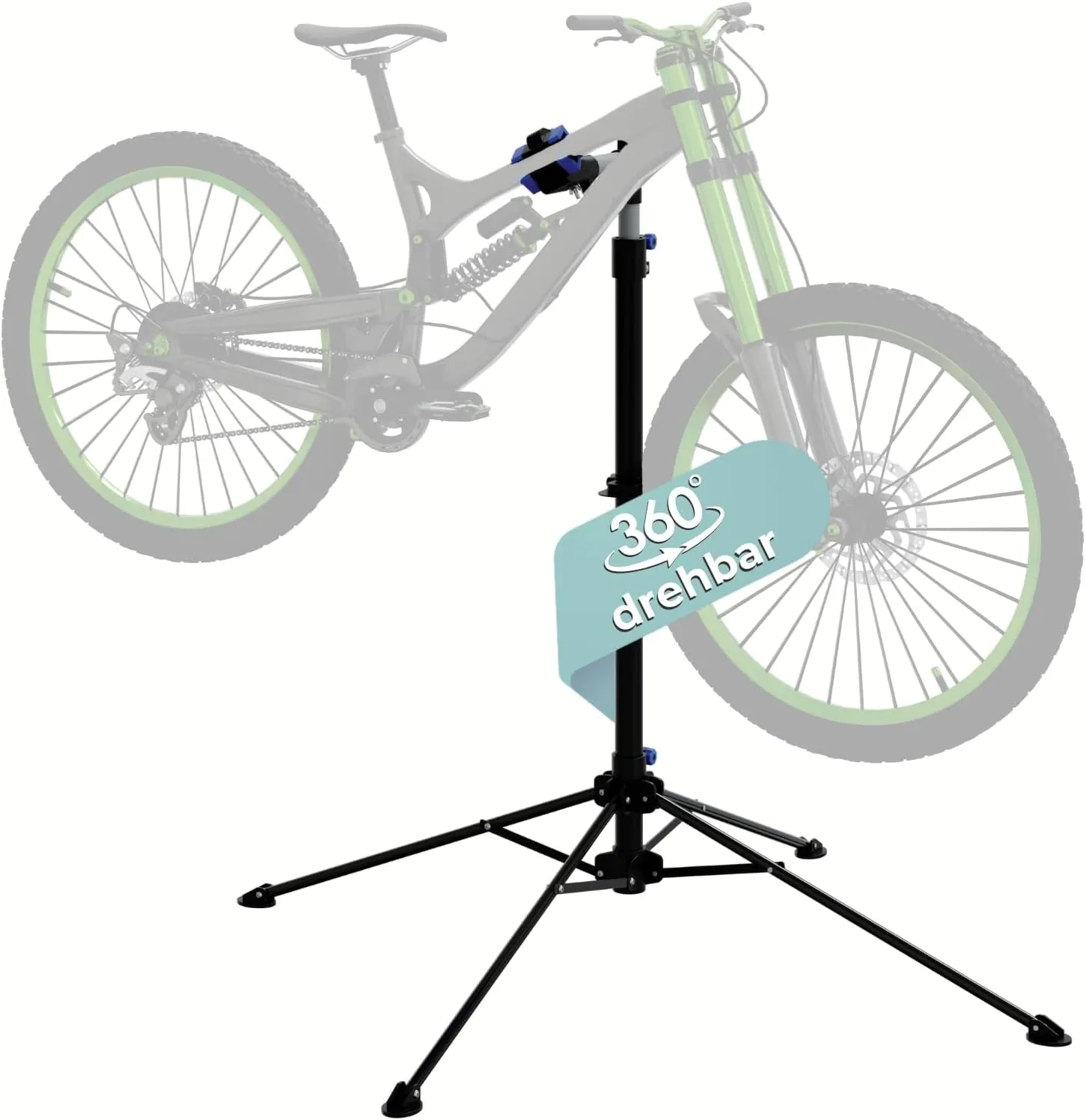 Bild von HAGO24 E-Bike Montageständer in Schwarz mit 50 kg Tragkraft, höhenverstellbar und 360° drehbarer Halterung aus robustem Stahl
