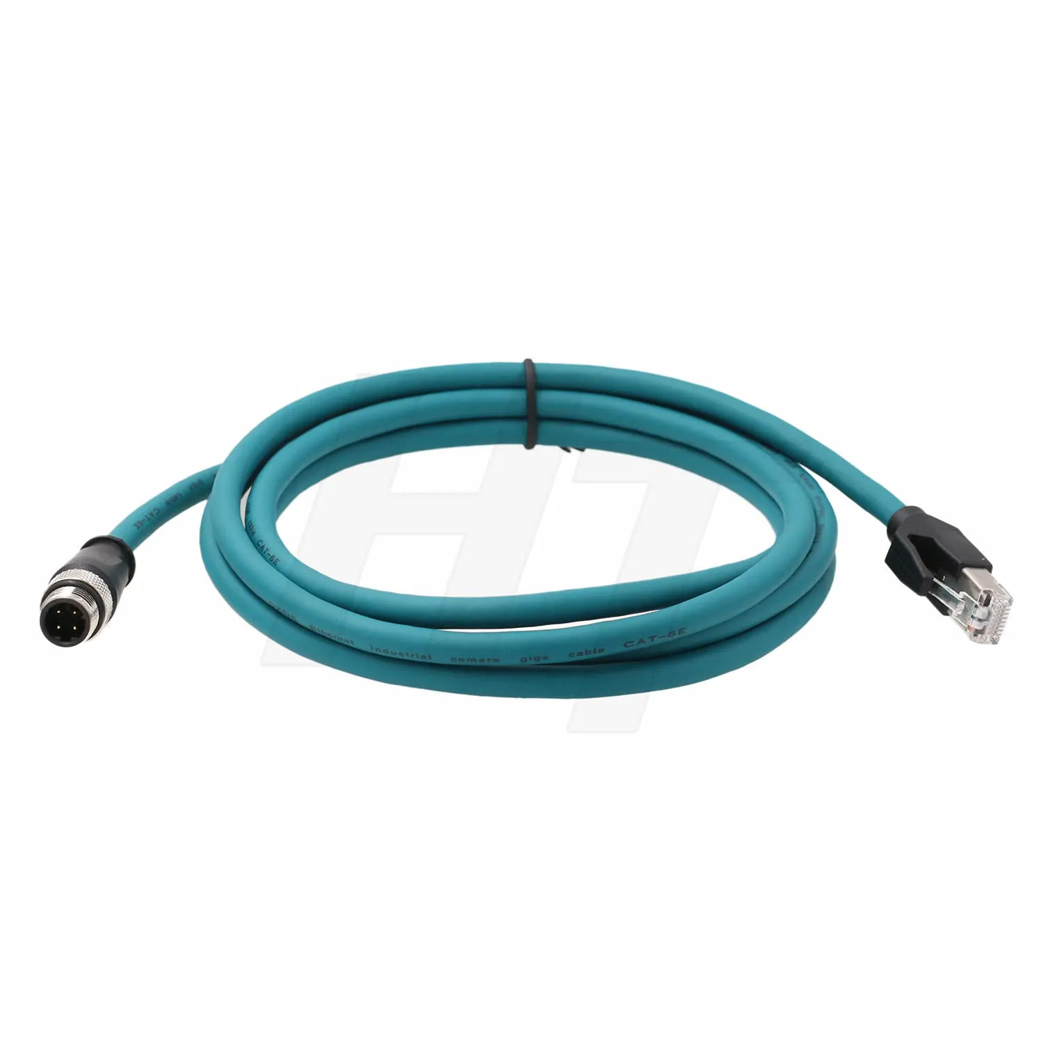 Bild von HangTon Ethernet CAT5e Kabel M12 auf RJ45, 2m lang, für Keyence IV2, Datalogic 210N und Sick Omron Vision Sensor