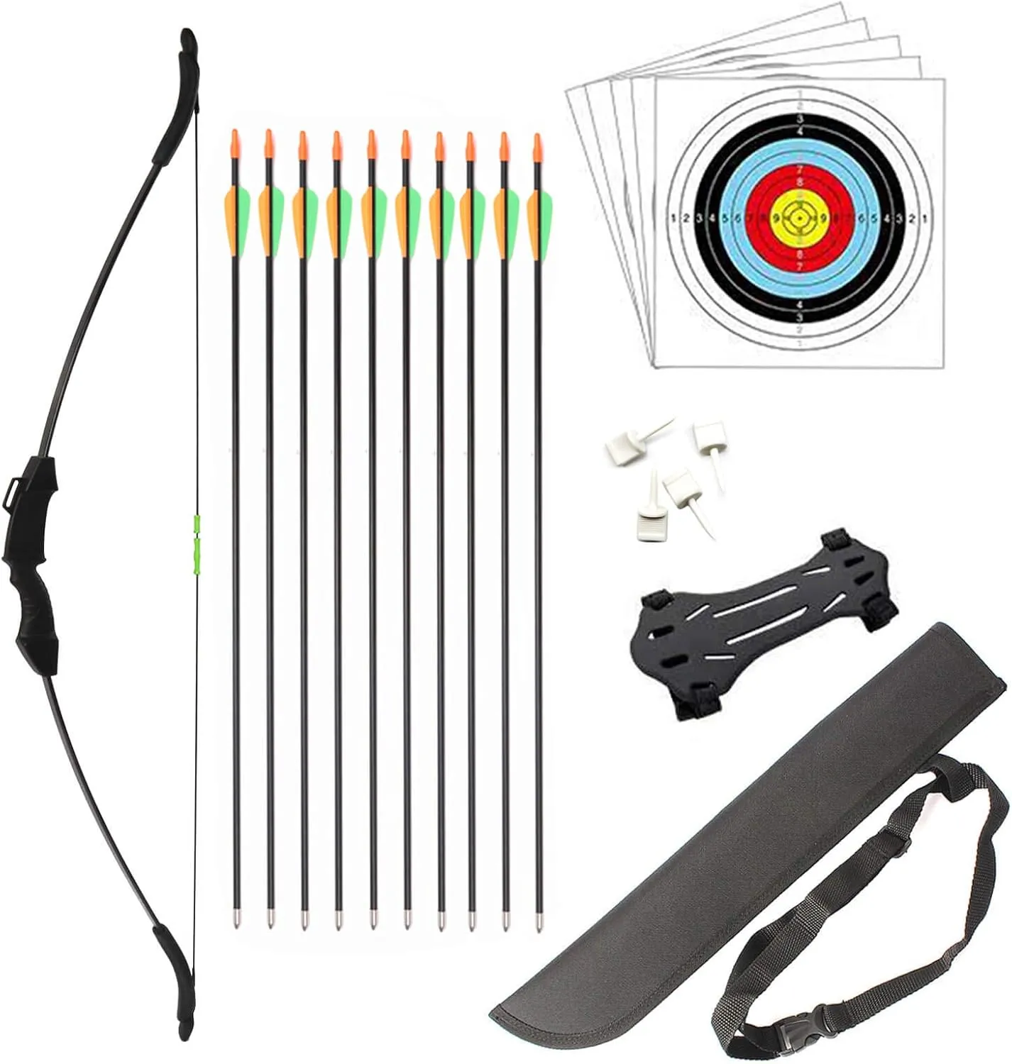 Bild von HANSPY Recurve Bogen Set für Junioren mit 15 LB für Anfänger im Bogenschießen
