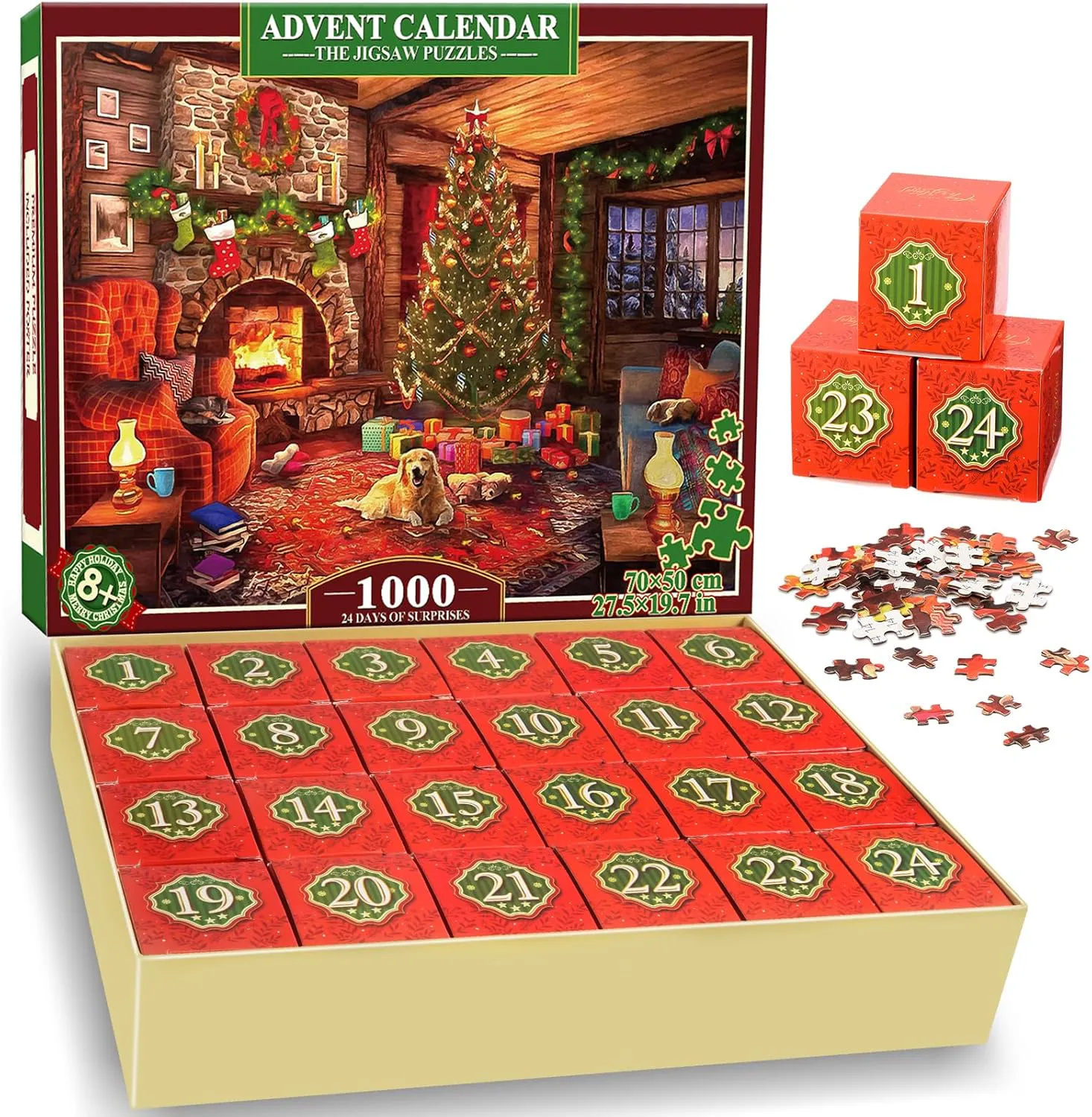 Bild von HappyGoLucky Adventskalender 2024 mit 1000 Teilen Jigsaw Puzzle für Erwachsene und Kinder