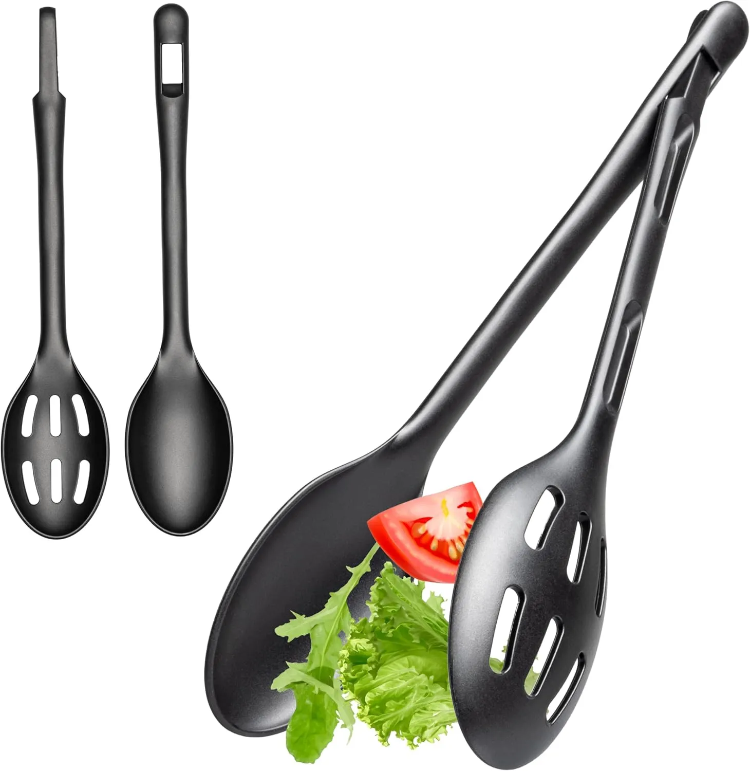 Bild von Hausfelder Salatbesteck schwarz aus Kunststoff, zweiteilig