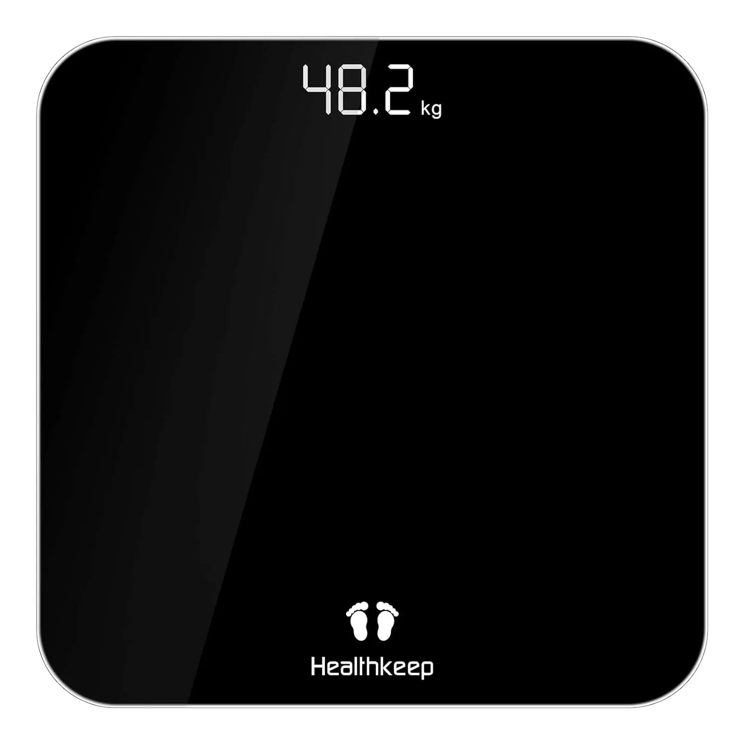 Bild von Healthkeep digitale Personenwaage aus Sicherheitsglas mit Hochpräzisionssensoren in Schwarz