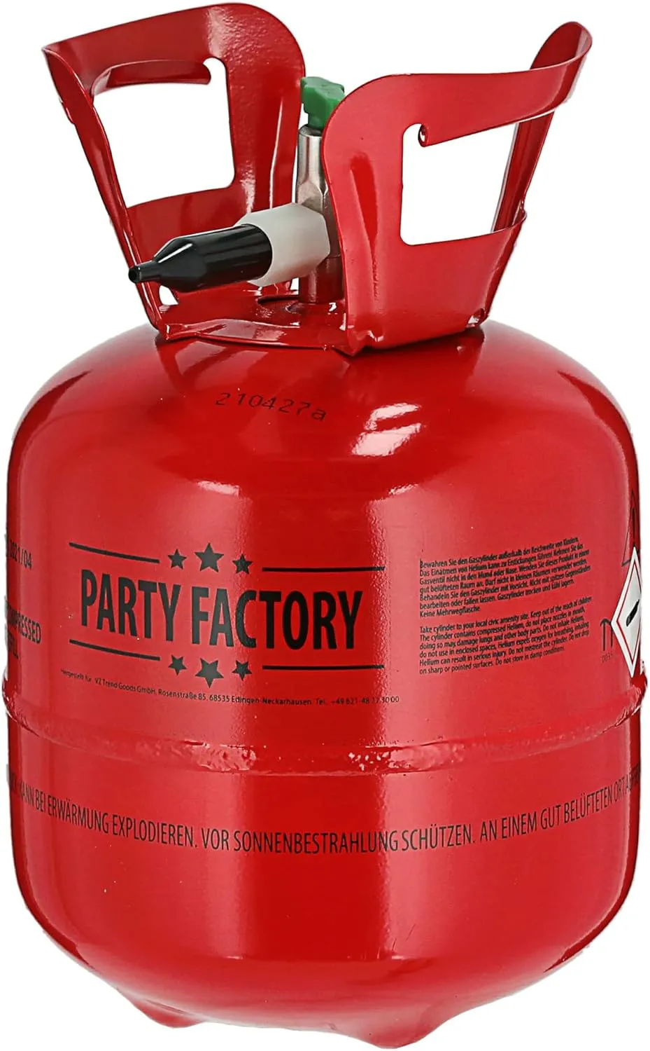 Bild von Helium Ballongas für 30 Ballons von Party Factory in einer Flasche mit den Maßen 25 x 43 cm