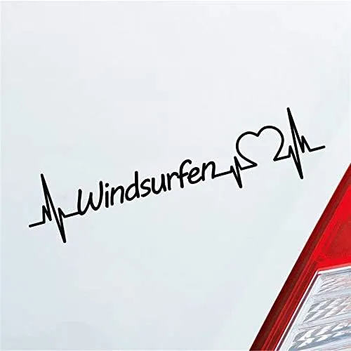 Bild von Hellweg Druckerei Aufkleber Windsurfen Herzschlag für Auto und Heckscheibe