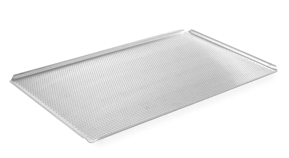 Bild von HENDI Lochblech GN 1/1 aus Aluminium, temperaturbeständig bis 250 Grad, mit 4 Aufkantungen, Maße 530x325x10 mm