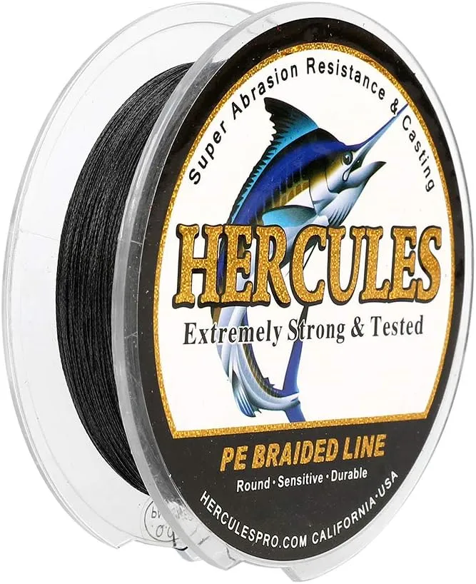 Bild von Hercules Super Cast 100m geflochtene Angelschnur für Salzwasser und Süßwasser, 4 Stränge, 6 bis 100 lb Test