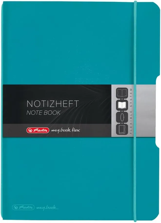 Bild von herlitz A5 Notizheft flex mit 40 karierten Blättern in caribbean turquoise