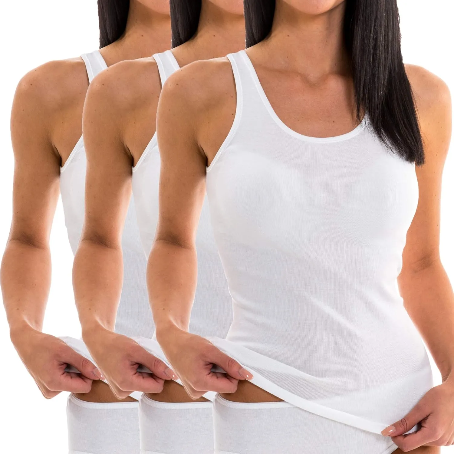 Bild von HERMKO 1310 Damen Tank Top 3er Pack aus 100% Bio-Baumwolle
